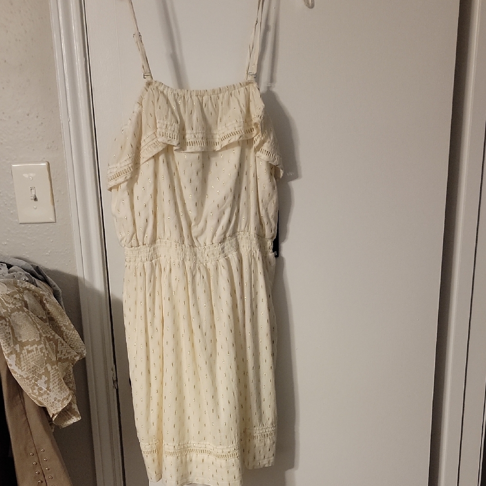 Express Ivory Sleeveless Dress -removable Straps
